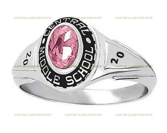 Personalized Women's Starlet Junior High Class Ring for her Silver 925