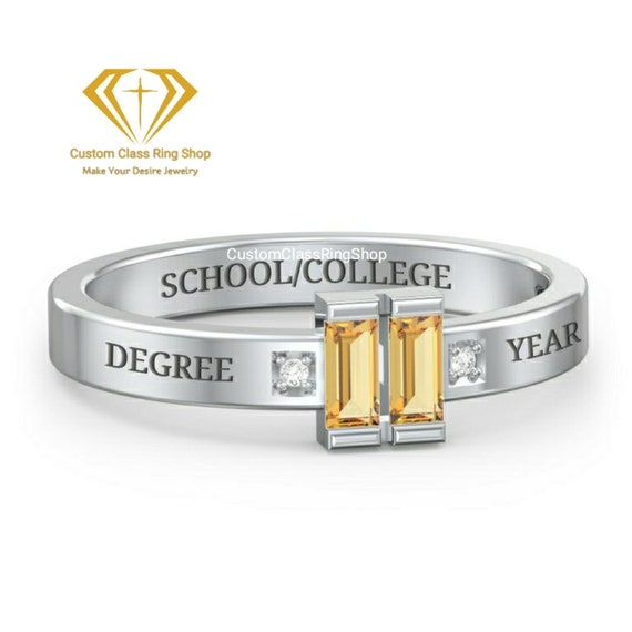 Custom Sterling Silver Class Ring: Handmade Graduation Ring