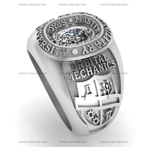 USA Military Class Ring - Army Navy Air Force Marines Coast Guard Space Force Custom Ring - Veteran Gift - 925 Sterling Silver