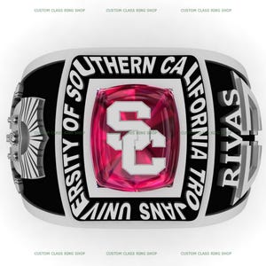 Custom Sterling Silver College Class Ring • Graduation Gift