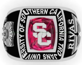 Custom Sterling Silver College Class Ring • Graduation Gift