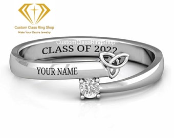 Aangepaste ring voor middelbare schoolklas, afstudeercadeau