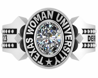 Customizable Sterling Silver Women's Class Ring: High School, College