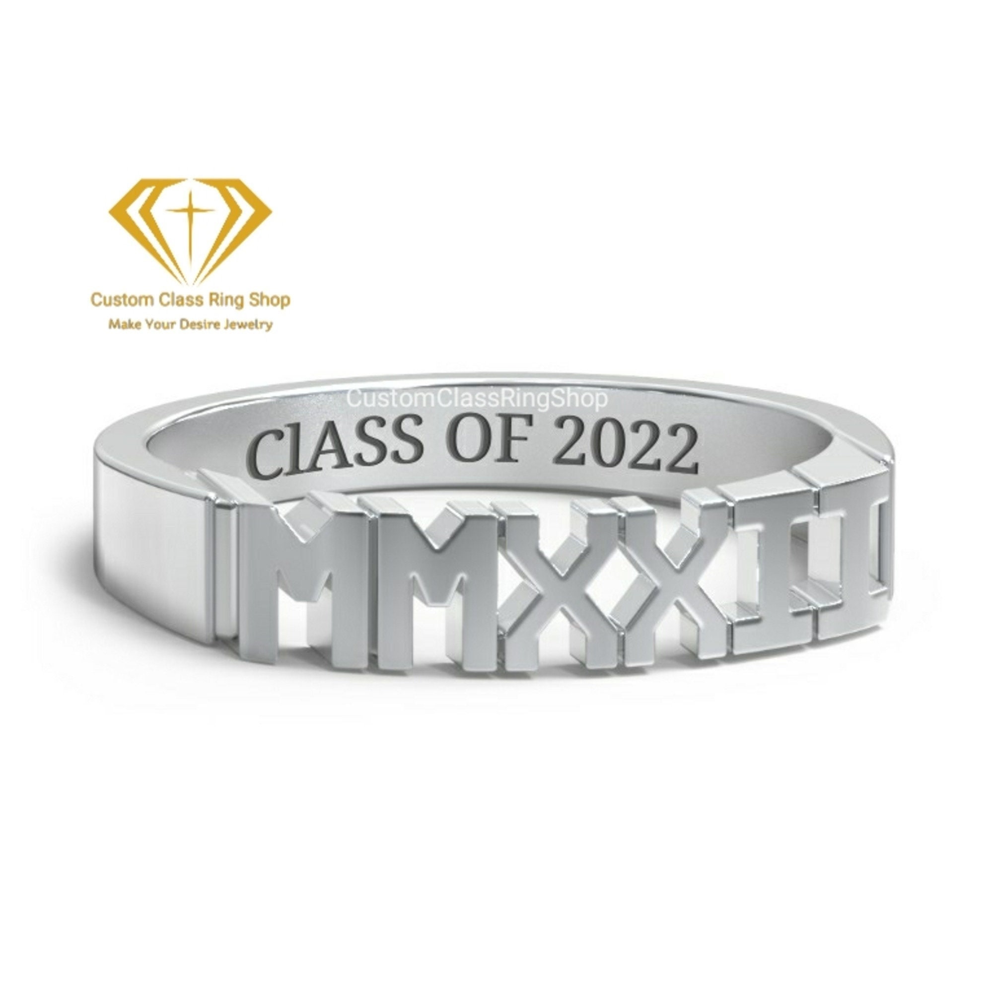 Silver925 Graduation Ring: Custom College Class of 2022 Gift - Etsy