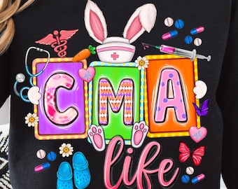 CMA Certified Medical Assistant Easter Bunny Png, Easter CMA Medical Elements Png, Nurse Appreciation Png, Nurse Life PNG, Digital Files
