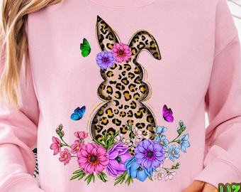 Easter Bunny PNG Image, Leopard Floral Bunny Design, PNG File, Easter Bunny Png, Retro Easter Png, Bunny Png, Leopard Easter Png, Easter Png