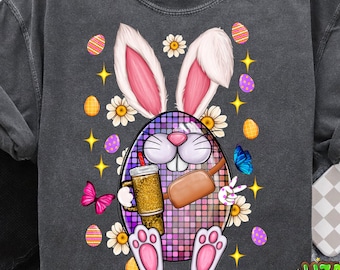 Disco Ball Easter PNG, Stanley Tumbler Png, Belt Bag Inspired Sublimation Designs,Retro Sublimation,sublimation design download,Easter Bunny