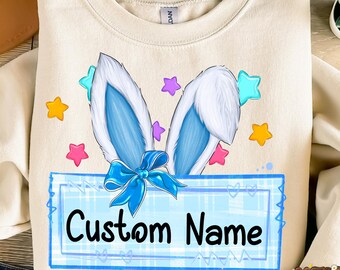 Custom Name Easter Bunny Png, Happy Easter Png Coquette Bunny PNG, Easter Girls Kids Easter Sublimation, Girls easter png, preppy easter png