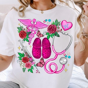 Floral Nurse png sublimation design download, Nurse png, Nursing png, Nurse love png, Nurse stethoscope png, sublimate designs download