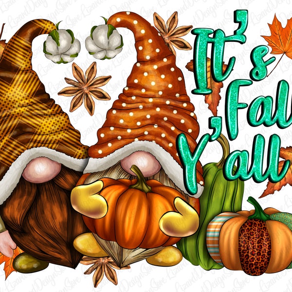 Western It's Fall Y'all Gnome Png Sublimation Design, Fall Png, Hello Fall Png, Pumpkin Png, Western Fall Png, Fall Gnomes, Fall Vibes Png