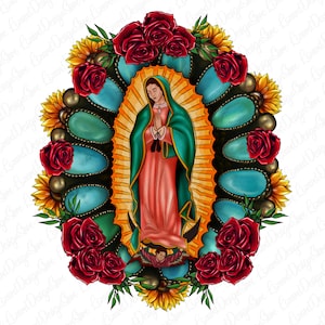 Señora de Guadalupe Piedra Preciosa Rosa Girasol Png, Nuestra Señora de Guadalupe Png, Madre png, Mamá Png, Virgen de Guadalupe PNG, Latina Mexicana Png