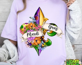 Mardi Gras Fleur De Lis Flower png, Mardi Gras Png, Happy Mardi Gras Png,sublimation design,Mardi Gras png,Fleur De Lis Png,Digital download