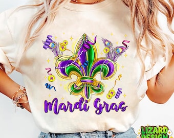 Mardi Gras Fleur De Lis Png Diseño de sublimación, Mardi Gras Png, Fleur De Lis Design Png, Diseño occidental Mardi Gras Png, Descargas digitales