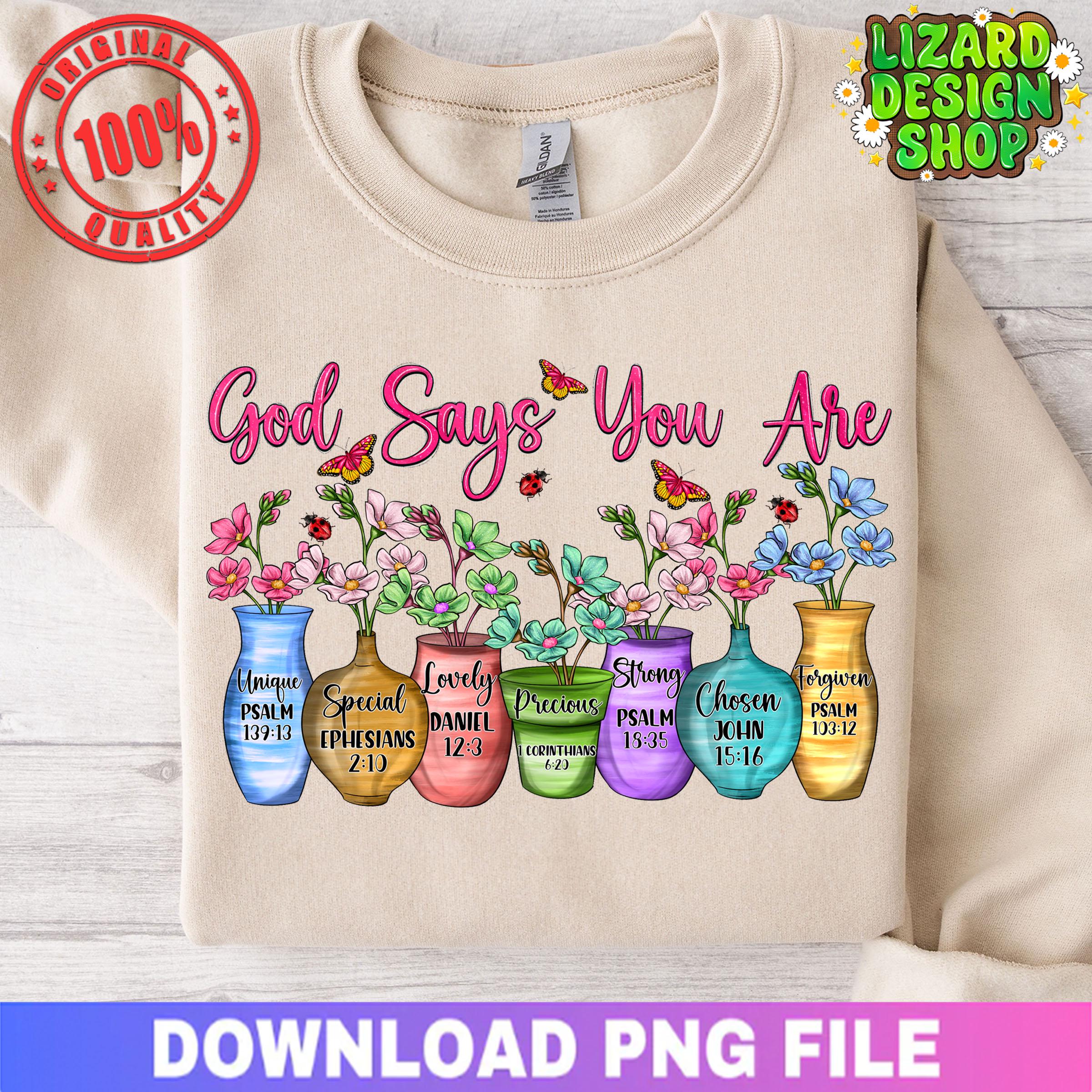 God Says You Are Unique Png Sublimation Design Download, Christian Png ...