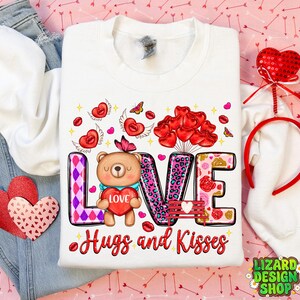 Love Hugs And Kisses Png, Hugs and kisses png sublimation design download, love Valentine png, Valentine&#39;s Day png, Valentines lips png