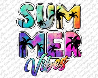Vibraciones de verano PNG, Verano png, Diseño de sublimación de vibras de verano, Palm Summer Png, Me encanta el verano Png, Diseño de sublimación, Descarga instantánea