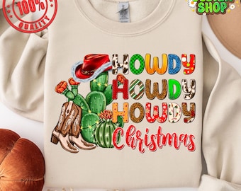 Howdy Chrsitmas PNG, Christmas Season Png, Christmas western PNG, Christmas png, Retro Christmas Shirt PNG, png files, howdy png