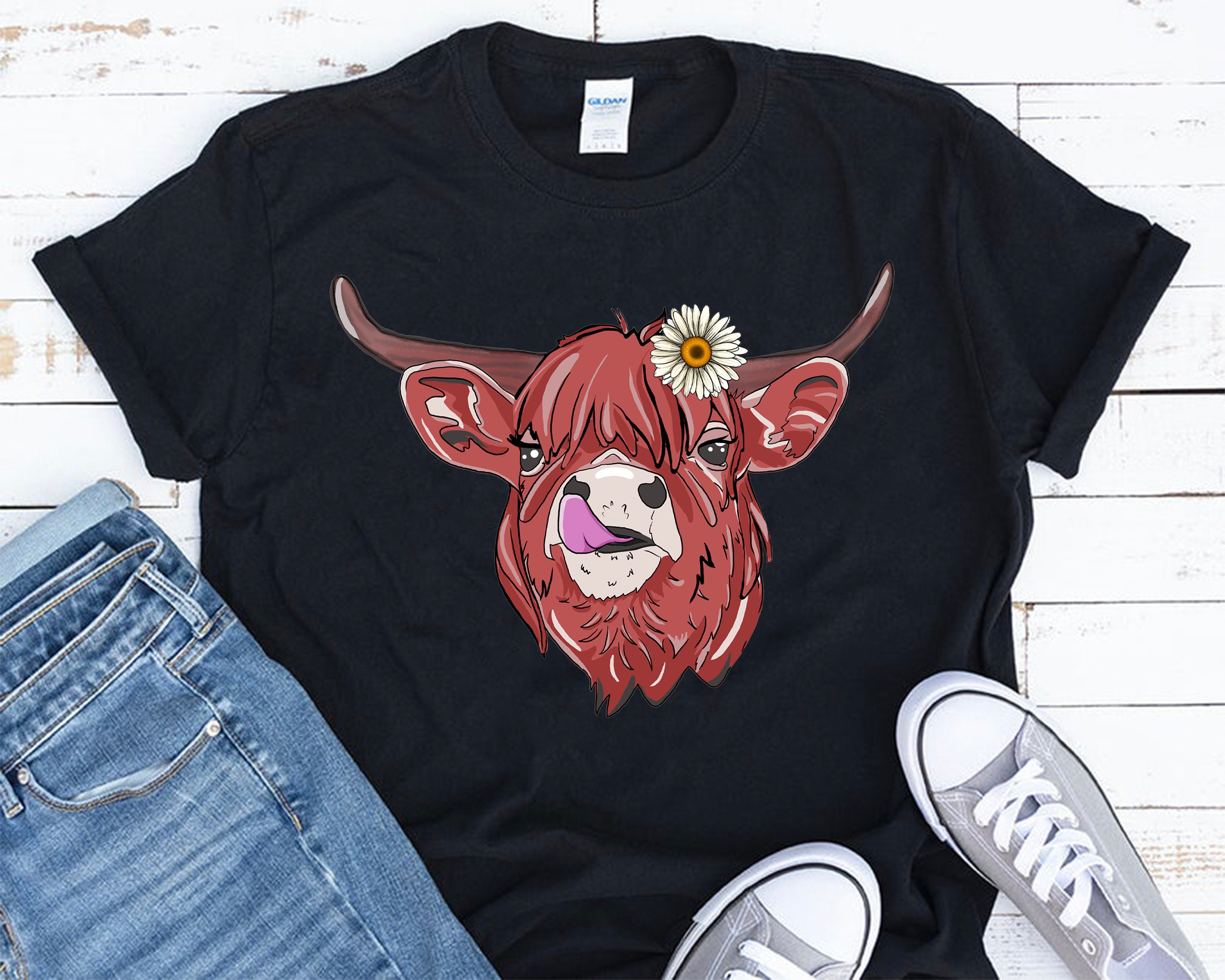 Highland Cow Png Watercolor Highland Floral Cow Hand Drawn - Etsy