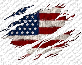 Usa Flag Claw Png File, Ripped Design, Usa Flag Sublimation, American Flag Png, USA Flag Png, American Background Png, Instant Download
