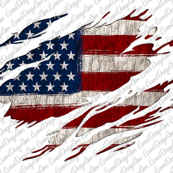 Usa Flag Claw Png File, Ripped Design, Usa Flag Sublimation, American Flag Png, USA Flag Png, American Background Png, Instant Download