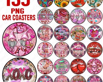 135+ Valentine's Day Car Coaster png,Car Coaster Designs,Valentines Day Car Coasters png,Valentine Car Coasters Sublimation,Digital Download