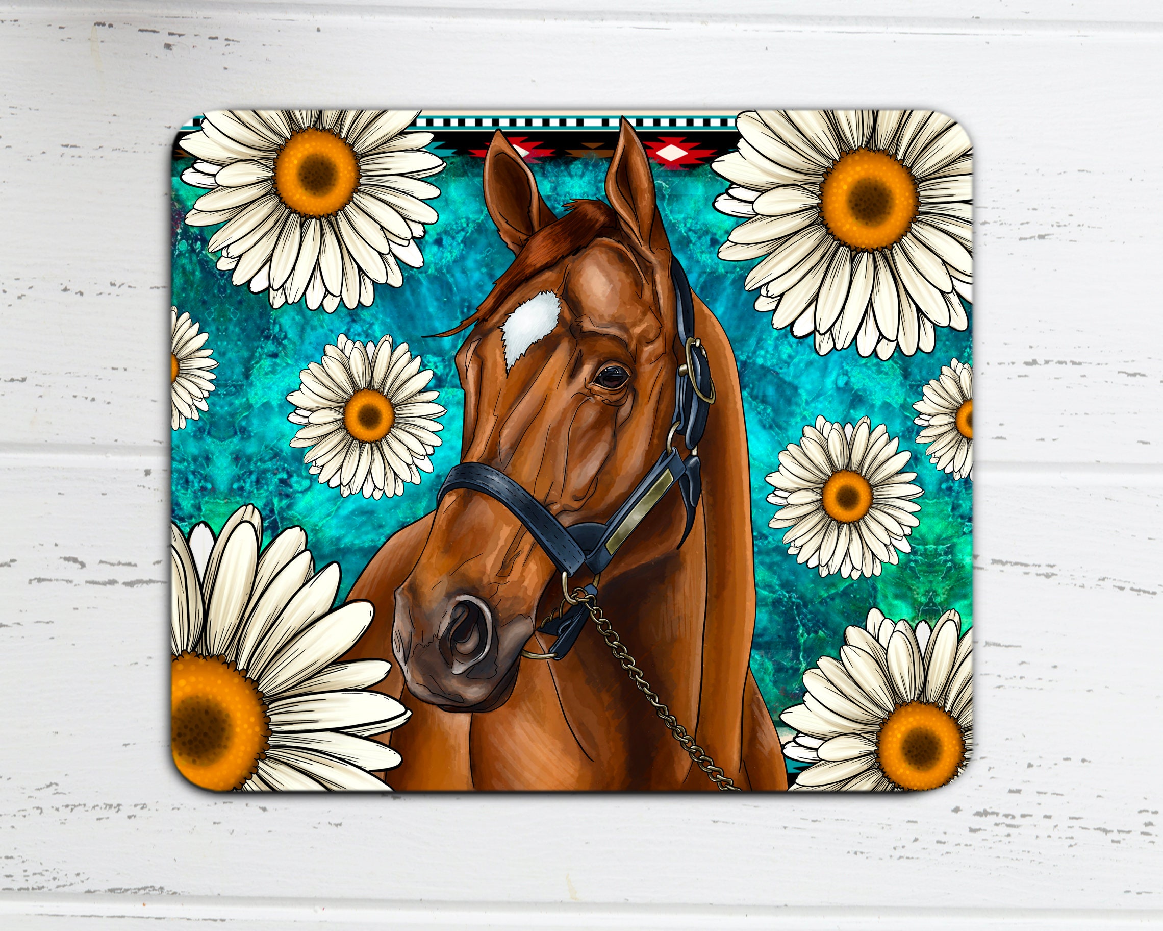 Horse Daisy Mouse Pad Png Western Horse Mouse Pad Horse Etsy
