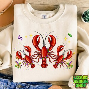 Crawfish png sublimation design download, Happy Mardi Gras png, Crawfish Design png, Red Crawfish, Crawfish, sublimate download