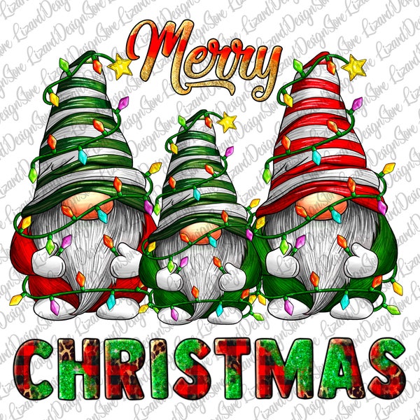 Merry Christmas Gnome Png, Christmas Gnomes Png, Merry Christmas Png, Gnome Png, Gnome For Holidays, Xmas Sublimation, Christmas lights