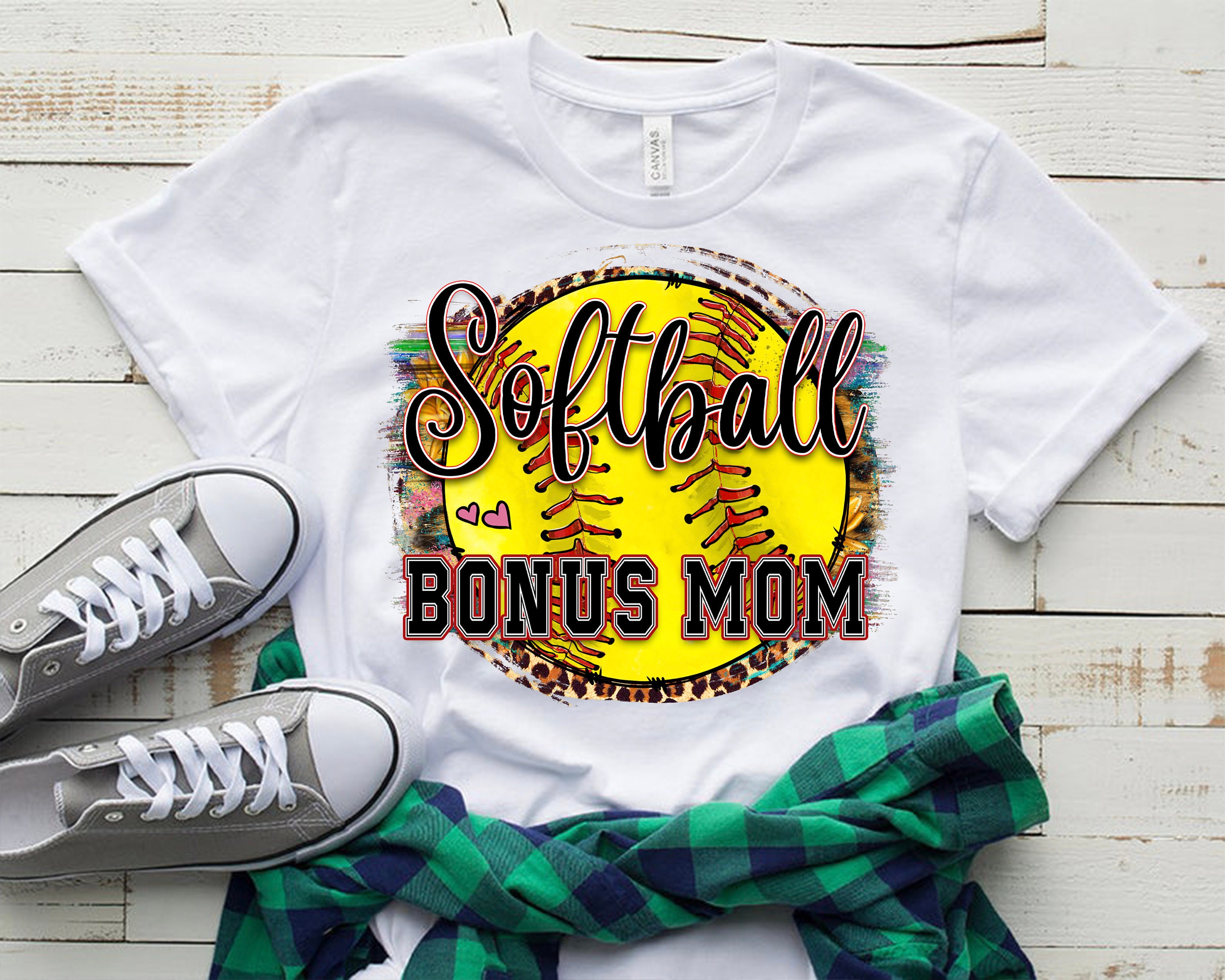 Softball Bonus Mom Sublimation Design Leopard Sublimation - Etsy UK