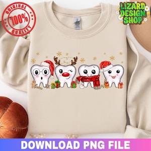 Cute Christmas Dentist Tooth Png, Funny Dental Christmas Png, Christmas Tooth Png, Dental Sublimation,Christmas Dentist Printable Image