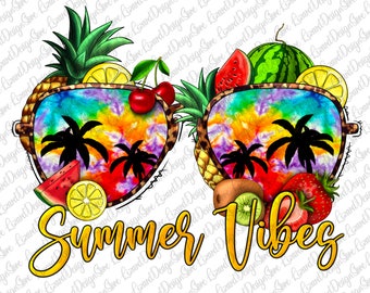 Vibraciones de verano PNG, archivo PNG Me encanta el verano, gafas de sol Png, frutas de verano, diseño de verano occidental, palmeras Png, verano Png, diseños de sublimación
