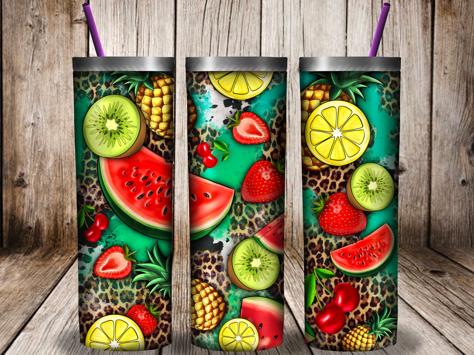 Fruit Tumbler Png Design Summer Fruits Tumbler Png 20oz Etsy
