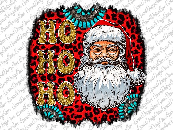 Santa Ho Ho Ho Png, Ho Ho Ho Png, Merry Christmas, Santa Png, Santa Claus  Png, Gift Png, Western png, Sublimation Png, Digital Download