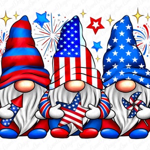 American Gnomies Png File, American Flag, 4th July Png, Usa Gnomes Png Sublimation Design, Usa Flag Hearts And Gnomes Png, Digital Downloads