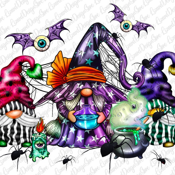 Halloween Gnomies Png Sublimation Design, Halloween Png, Witch Gnomes Halloween Png, Spooky Pumpkin Png,Witch Gnomes Halloween Png, Download