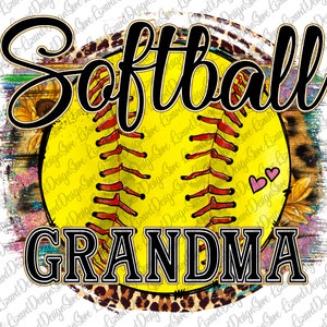 Softball grandma Sublimation Design, Leopard Softball grandma sublimation Png, Turqoise Gliter, Hand Drawn PNG, Sublimation Download