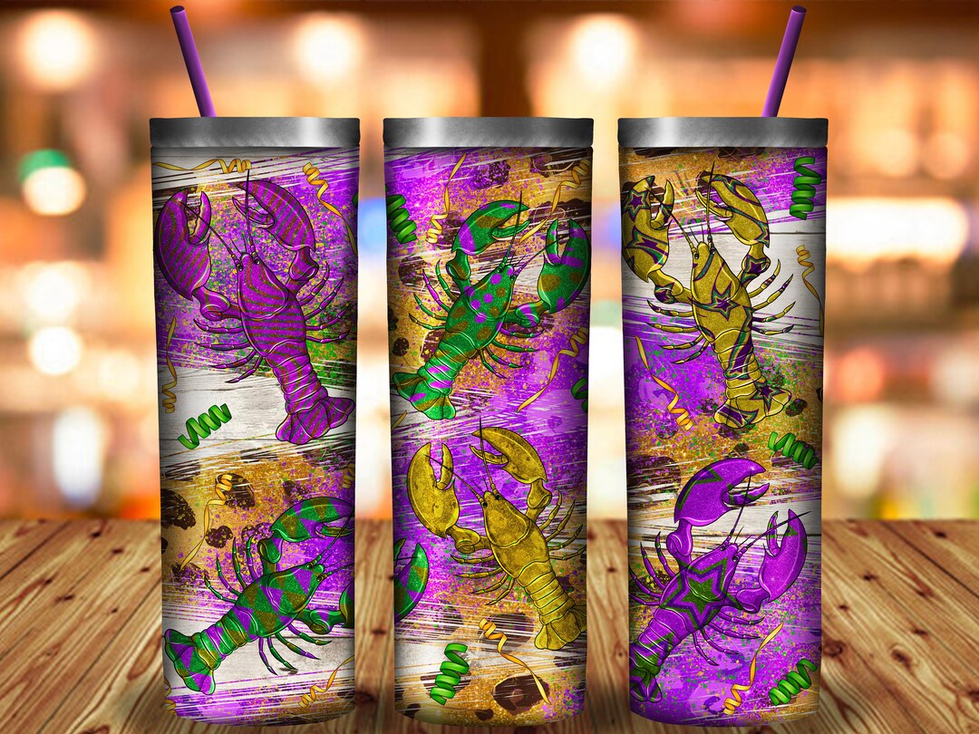 mardi gras crown tumbler topper