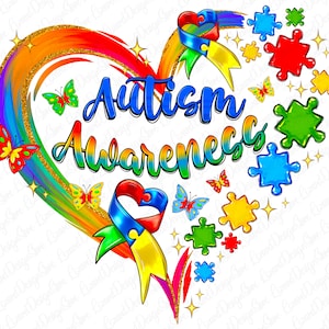 Autism Awareness Heart Png Sublimation Design,Autism Awareness Png, Autism puzzle piece png , Autism Heart png,Autism puzzle png,sublimation