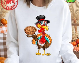 Turkey With Pie Png, Thanksgiving png, Thanksgiving png, hello fall png, Turkey Png, Thankful png, sublimate designs download