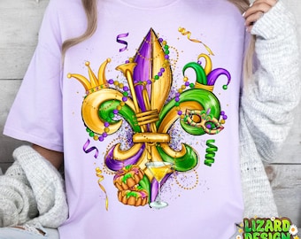 Mardi Gras Fleur De Lis Png Sublimation Design, Mardi Gras Png, Fleur De Lis Design Png, Western Design Mardi Gras Png, Digital Downloads