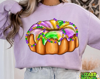 Mardi Gras King Cake Png Sublimation Design, Mardi Gras Png, Mardi Gras Cake Sublimation Png, Western Design Png, King Cake Design Png
