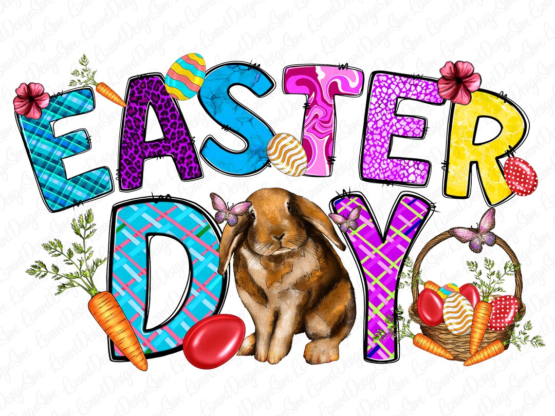 Easter Day With Rabbit Png Sublimation Design Download, Happy Easter ...