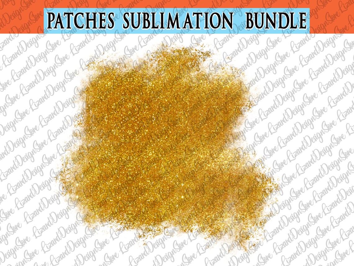 Gold Glitter Patch Png Glitter Sublimation Patches Bundle Etsy