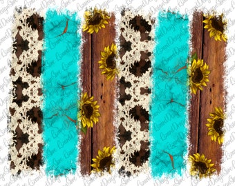 Western Sunflower Turquoise Background Png, Sunflower Wood Background Png, Turqoise Background Png, Cowhide Background, Sublimation Design