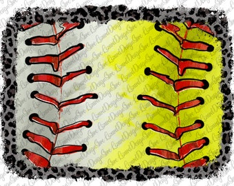 Leopard Distressed Softball Baseball Background Design, Sublimation Design, Digital Download