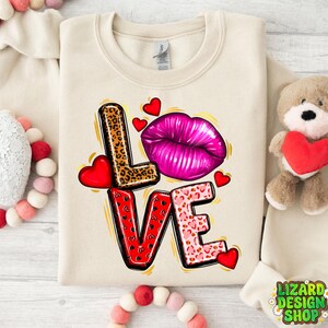 Liebe mit Lippen png Sublimation Design Download, Happy Valentinees png, 14. Februar png, Valentinstag png, Sublimation Designs Download