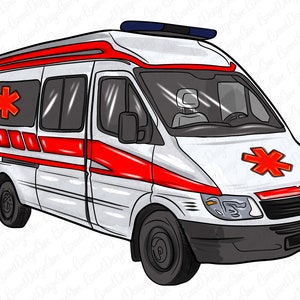 Voiture d'ambulance Vector. Transport d'urgence drôle pour les