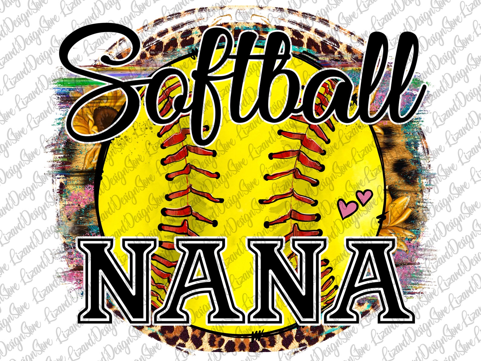 Softball Nana Png Sublimation Design Png Softball Nana Png Etsy