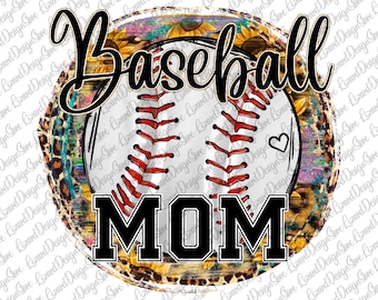 Conception de maman de baseball léopard, maman de baseball PNG, conception de sport, paillettes turquoise, conception par sublimation téléchargement numérique conceptions graphiques