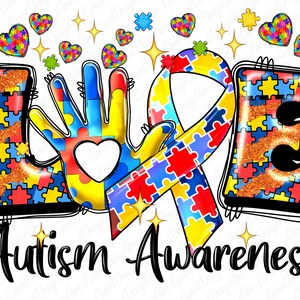 Love Autism Awareness png sublimation design download, Autism Awareness png, Autism png, sublimate designs download